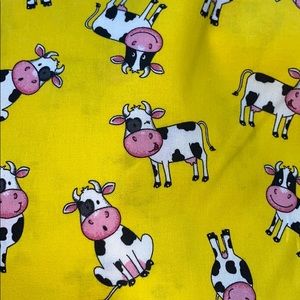 Cows on yellow, cotton face mask